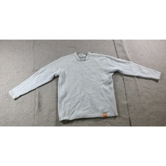 Smart Wool Sweater Womens L Blue Alpaca Merino Poly Crewneck THIS WAS WASHED - Picture 1 of 14